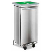 Pedal dustbin stainless green 100L 47X37 H.97cm.