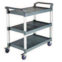 Trolley 3 pollypropylene levels and aluminum legs 86,5x42x5x93 c