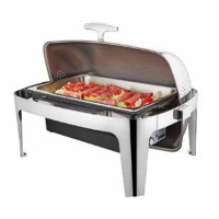 Rectangular chafing dish electric with roll top