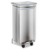 Pedal dustbin stainless 110L 47X37 H.97cm.