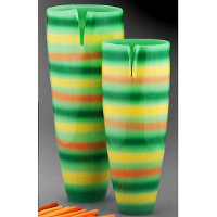 Vaso vetro colorato moderno Ninfea solero exotic  cm.40