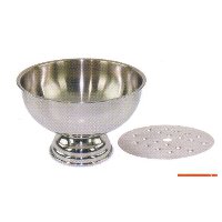 Punch-bowl with ice strainer cm.40 stainless steel