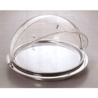 Circular chilled display + roll top cover and steel insert d.48