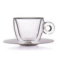 Duos thermic tea cup+stainless steel saucer cl 16,5-Bormioli Lui