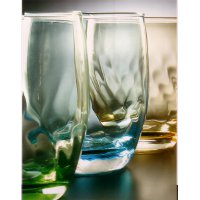 YDelice bicchiere vetro soffiato  bibita ambra h.cm14