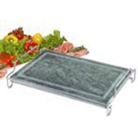 -Rect. grill stone with stainless steel rack cm20x30
